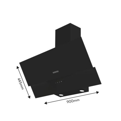 Vestel Black Wall Mounted Hood – 90cm