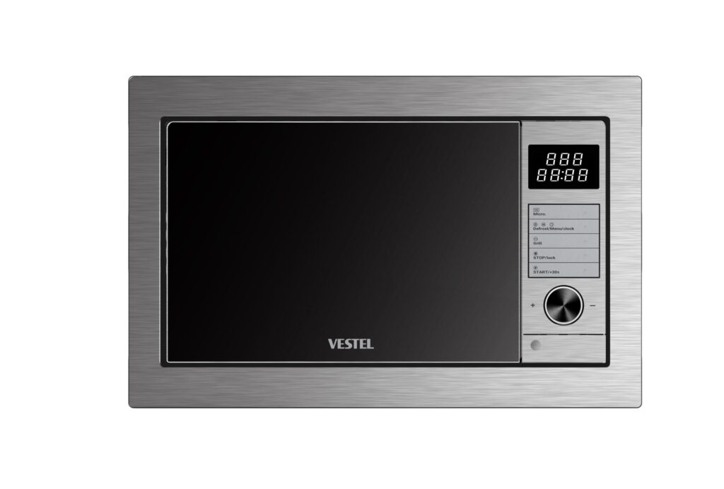 Vestel BMW-30D1X built-in grill microwave oven for home baking in Pakistan — stainless steel finish