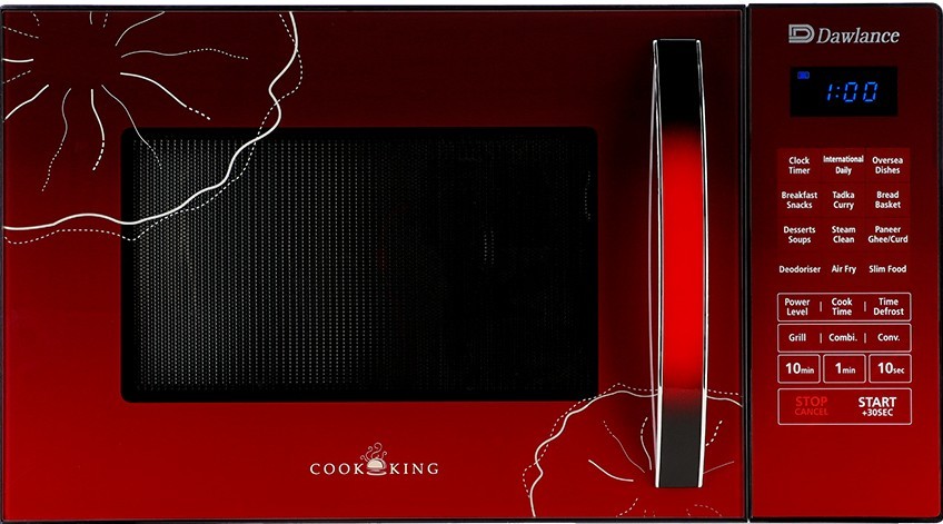 Dawlance Cook King red microwave oven with convection and air fry functions — best microwave oven in Pakistan for local cooking needs