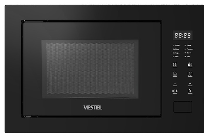 Vestel built-in black microwave oven with touch controls and LED display — one of the best microwave ovens in Pakistan for modern kitchens