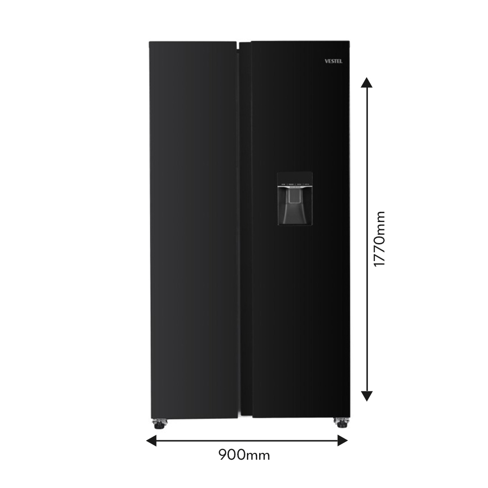 Vestel No Frost Free Standing Freezer and Fridge Black (RN5SBSEMBL-WD)