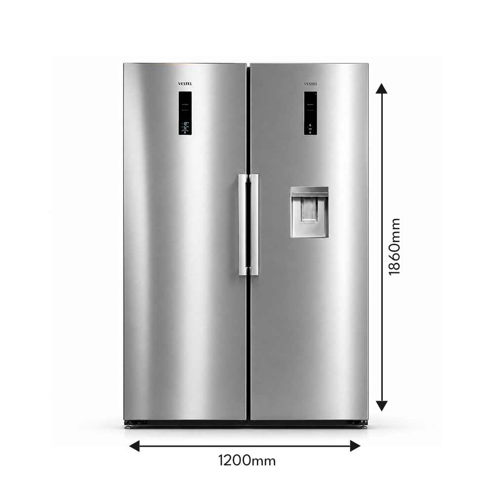 Vestel No Frost Fridge and Freezer Pair (RN560LR3E and RN440FR3E-X)