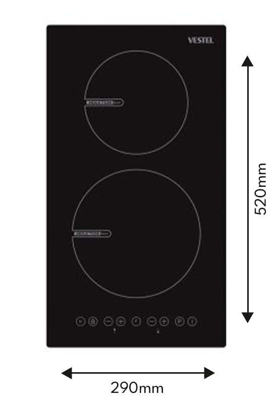 Vestel 2 Zone Compact Induction Hob GI30.001