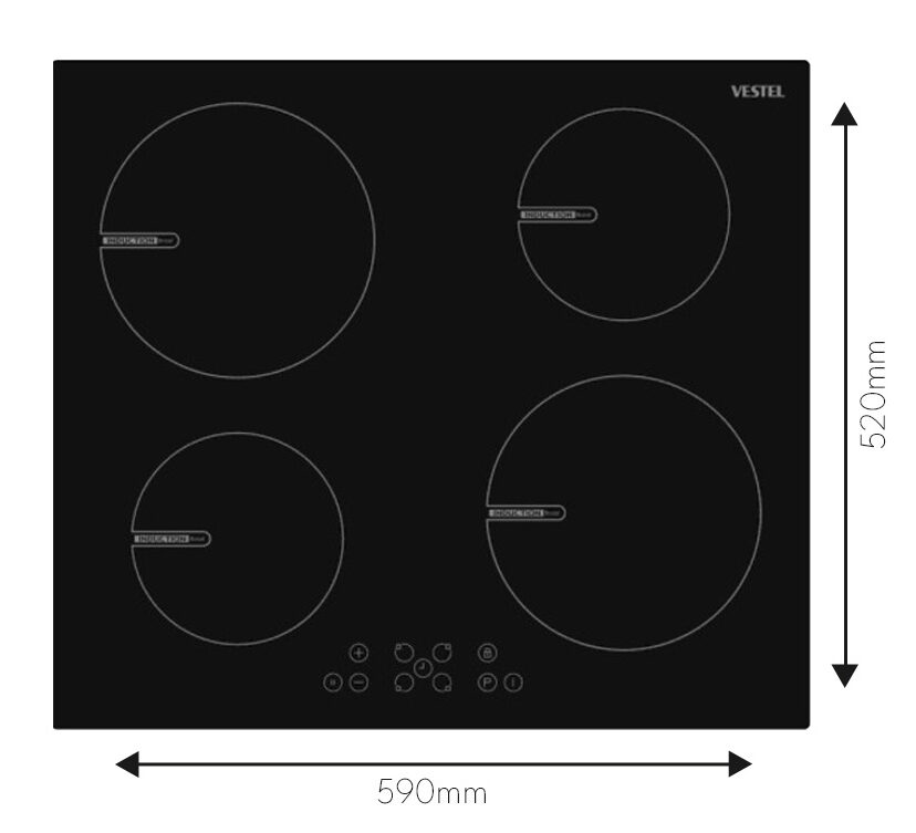 Vestel 4 Zone Built-in Induction Hob GI60.018